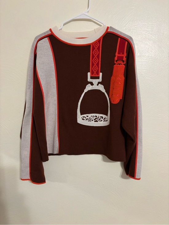 Hermes Sweaters - Hermès Paris Wool Cashmere Equestrian Stirrup Sweater Brown Orange Size 36